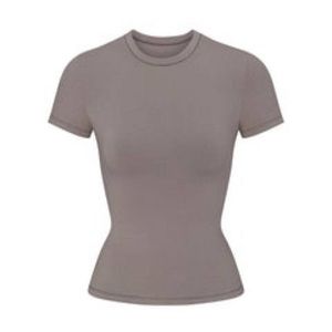 SKIMS Cotton Jersey Tee in Smoke